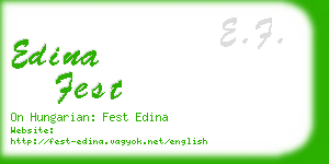 edina fest business card